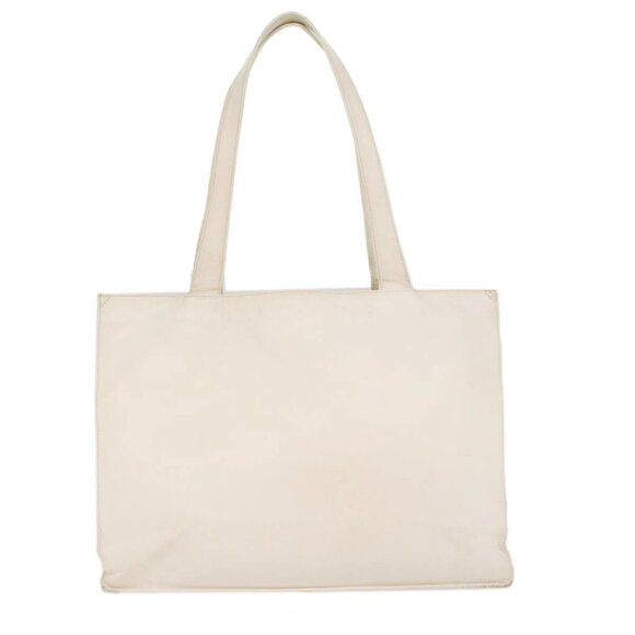 CHANEL Tote Bag Grained Calf Skin White CC Auth bs8320 - Picture 2 of 16